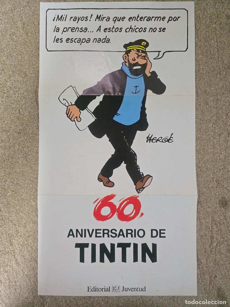 C&oacute;mics: Poster Capitan Haddock.60 Aniversario de Tintin.Editorial Juventud 48x26 cm