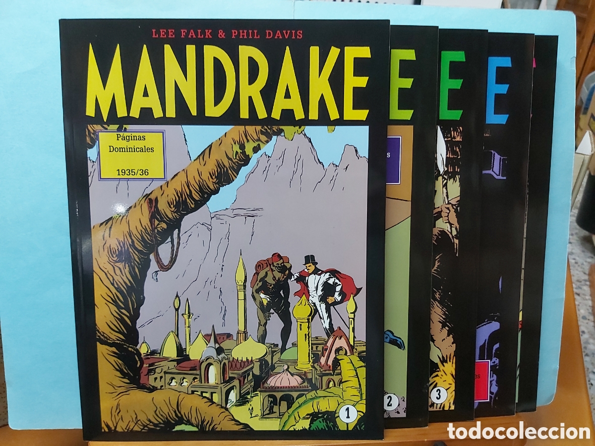 C&oacute;mics: * COLECCION COMPLETA * MANDRAKE * PAGINAS DOMINICALES * 5 TOMOS * MAGERIT * - Foto 1
