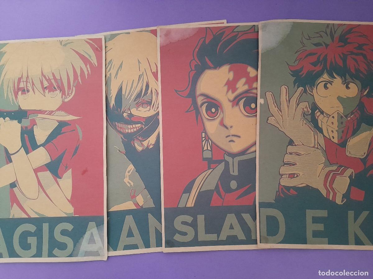 lote 4 carteles personajes manga deku nagisa sl - Compra venta en  todocoleccion