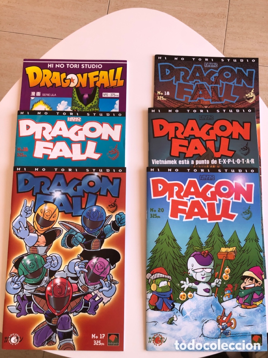 C&oacute;mics: Lote c&oacute;mics Dragon Fall del n&ordm;16 al 20 y serie lila n&ordm;0