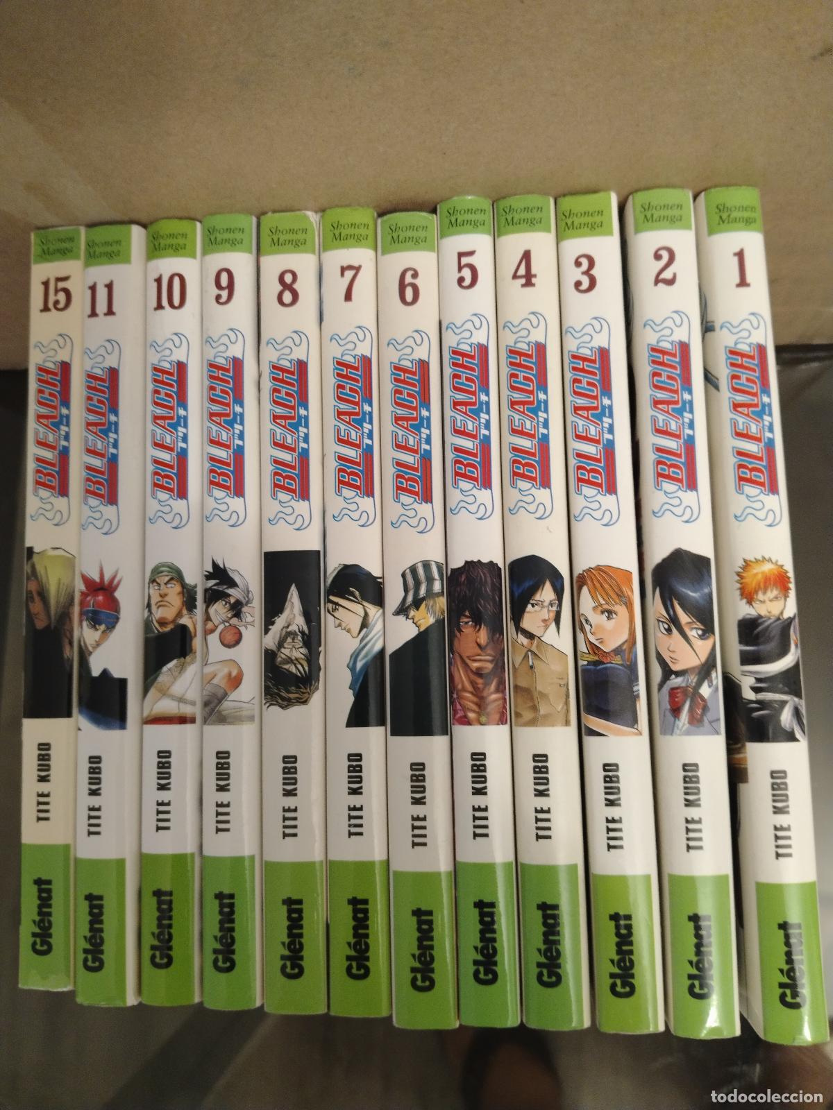 C&oacute;mics: BLEACH, LOTE 12 TOMOS, 1 AL 11 Y 15, DE GLENAT, TITE KUBO.
