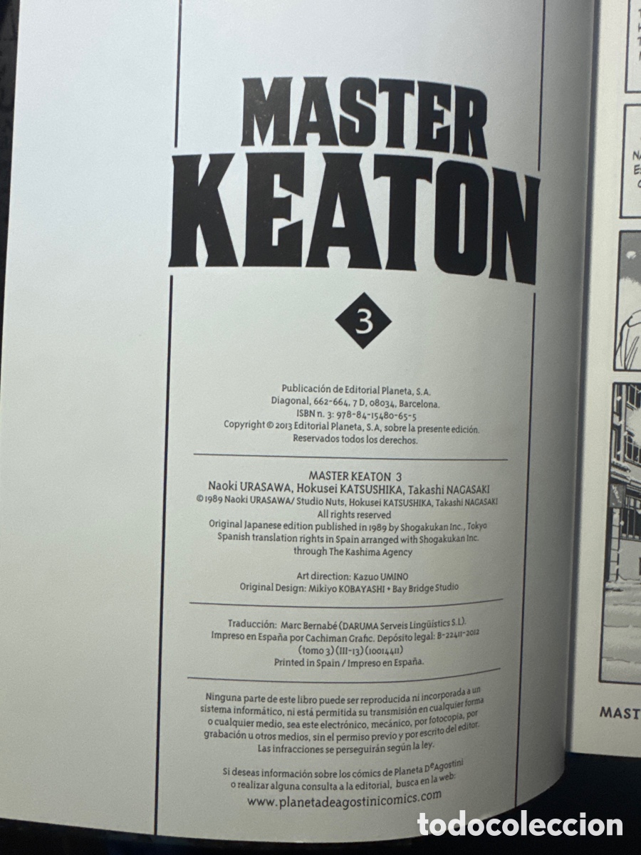 C&oacute;mics: 3.MASTER KEATON NAOKI URASAWA PLANETA COMICS 2012 - Foto 3