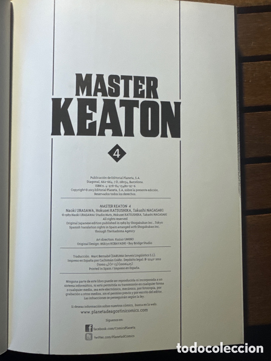 C&oacute;mics: 4.MASTER KEATON NAOKI URASAWA PLANETA COMICS 2012 - Foto 3