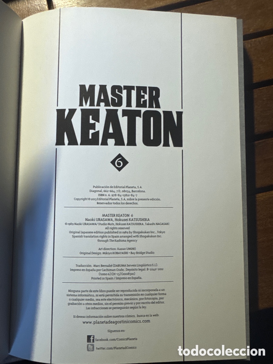 C&oacute;mics: 6.MASTER KEATON NAOKI URASAWA PLANETA COMICS 2013 - Foto 3
