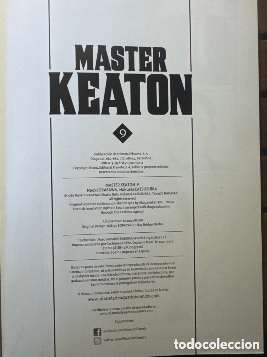 C&oacute;mics: 9. MASTER KEATON NAOKI URASAWA PLANETA COMICS 2013 - Foto 3