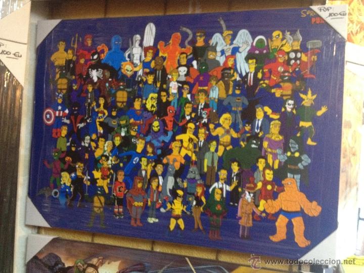 C&oacute;mics: CUADRO REPRODUCCI&Oacute;N DE 70X50 cm COMIC Superheroes Marvel en SIMPSONS - Foto 2