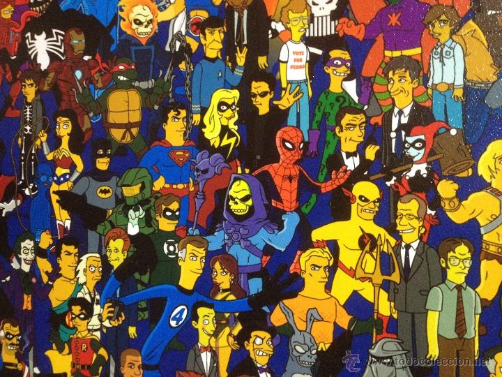 C&oacute;mics: CUADRO REPRODUCCI&Oacute;N DE 70X50 cm COMIC Superheroes Marvel en SIMPSONS - Foto 3