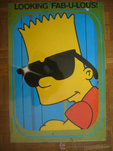 C&oacute;mics: POSTER PLASTIFICADO DE BART SIMPSON. DIMENSIONES: 62X41 CM. - Foto 1