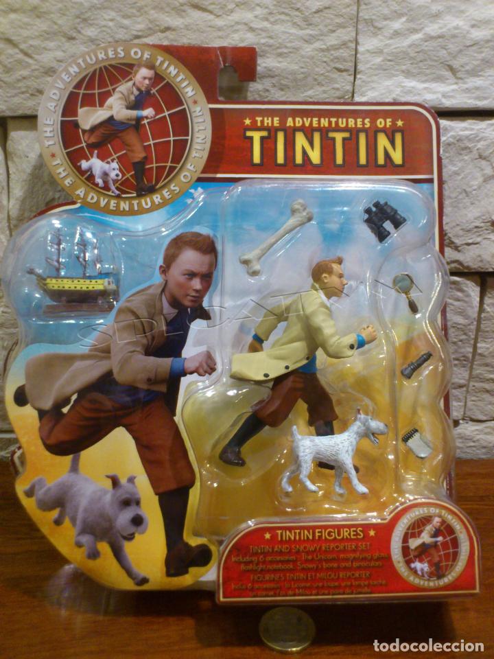 Tintin - Figura - Tintin, Milú, Barco y Accesorios (10cm)