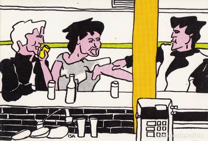 C&oacute;mics: Bar, postal de Isa para Ediciones La C&uacute;pula, 1984 - CLC - Foto 1