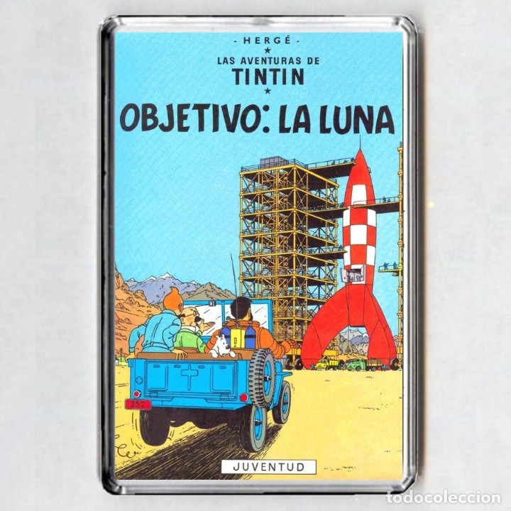C&oacute;mics: IMAN acr&iacute;lico NEVERA - TINTIN Objetivo: La Luna - Foto 1