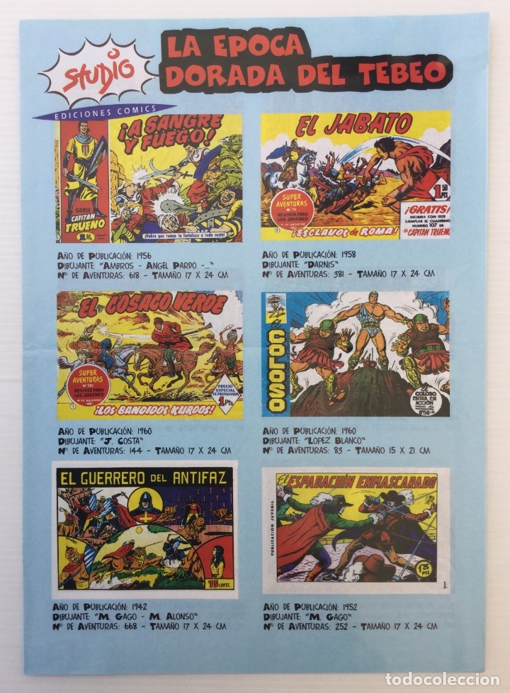 C&oacute;mics: Folleto publicitario Studio Ediciones Comics &ndash; 1998 - Foto 1