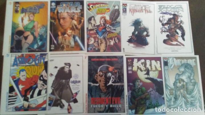 C&oacute;mics: LOTE DE 10 TARJETAS DE WORLD COMICS PLANETA - Foto 1