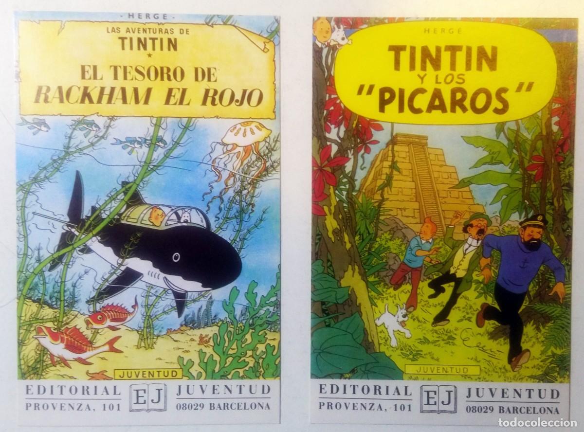 C&oacute;mics: LOTE DOS POSTALES TINTIN CON LOGO EDITORIAL - Foto 1