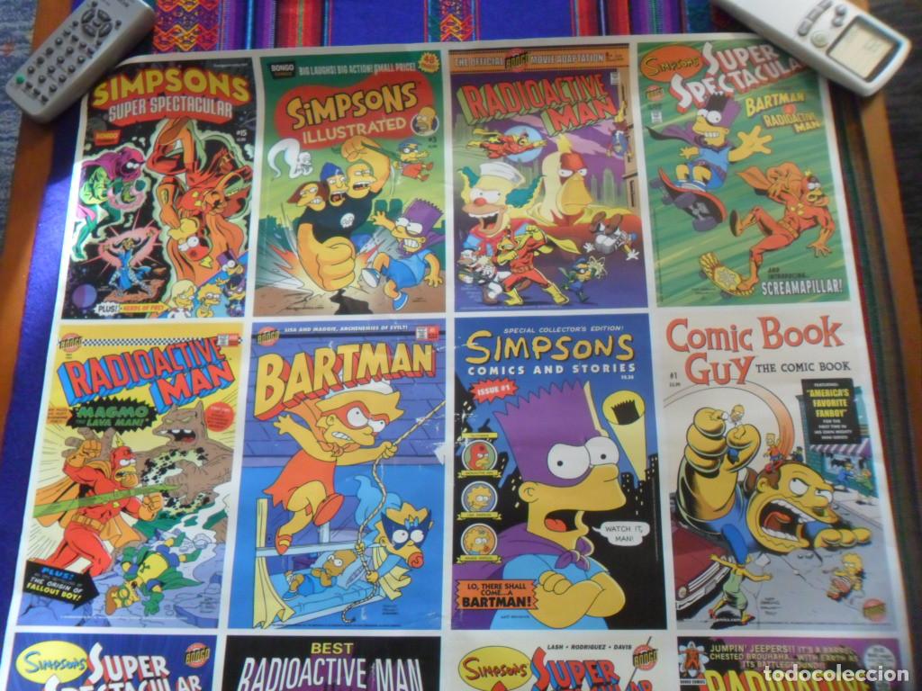 C&oacute;mics: CARTEL P&Oacute;STER LOS THE SIMPSONS COMIC COVERS 91X61 CMS. BART. MARVEL. BONGO COMICS. CORRECTO ESTADO. - Foto 2