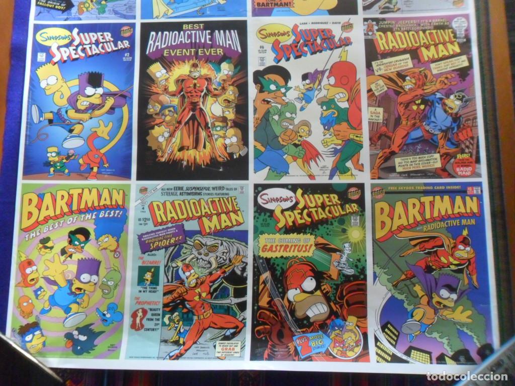 C&oacute;mics: CARTEL P&Oacute;STER LOS THE SIMPSONS COMIC COVERS 91X61 CMS. BART. MARVEL. BONGO COMICS. CORRECTO ESTADO. - Foto 3