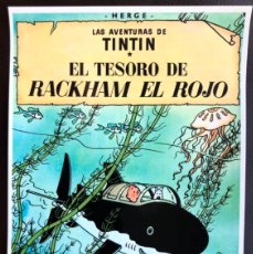Cómics: FLYER TARJETA PROMOCIONAL TINTIN EL TESORO DE RACKHAM EL ROJO EDITORIAL JUVENTUD EN PAPEL