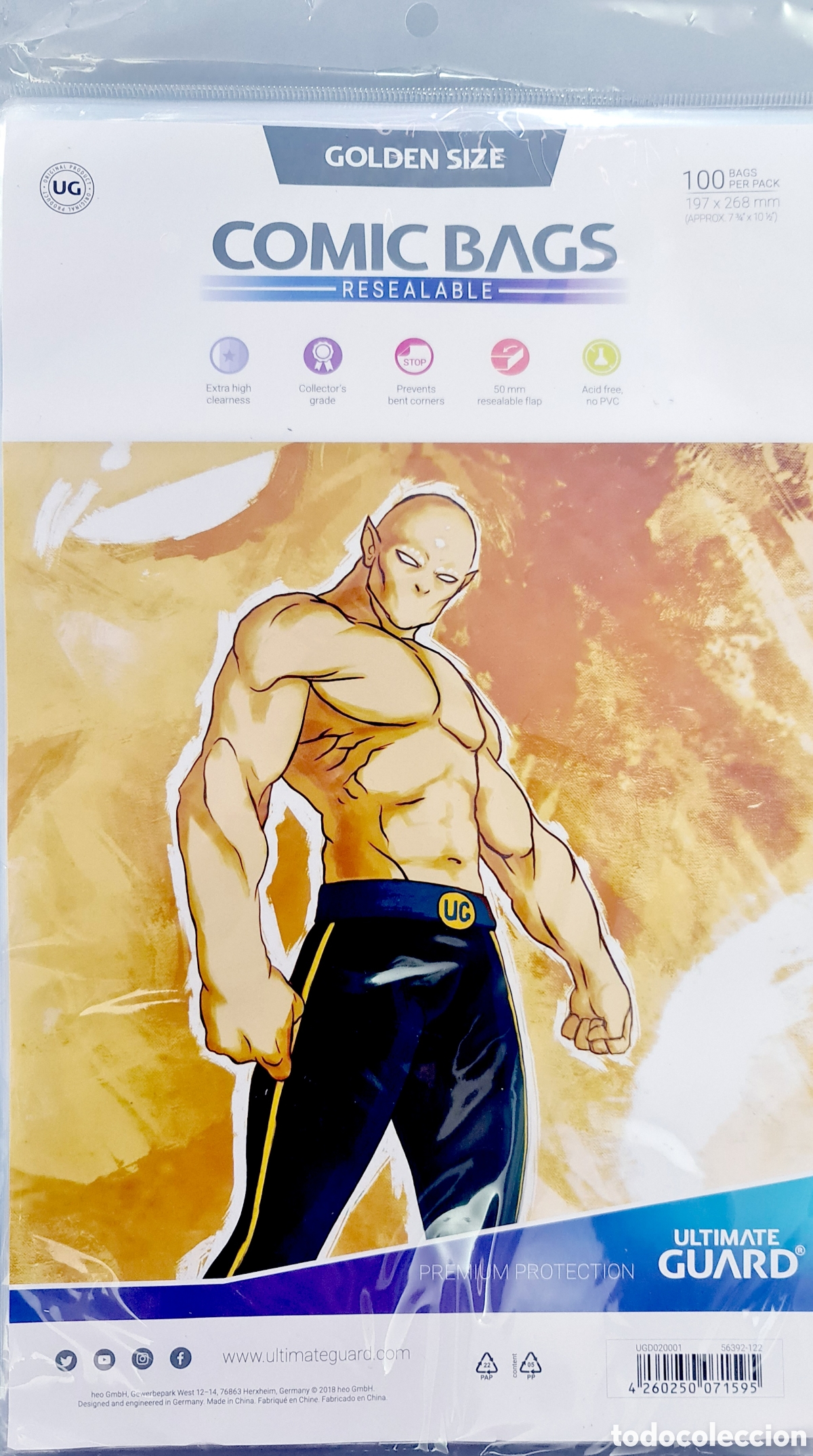 C&oacute;mics: ULTIMATE GUARD COMIC BAGS SOLAPA ADHESIVA GOLDEN SIZE BOLSAS FUNDAS COMICS 197x268mm