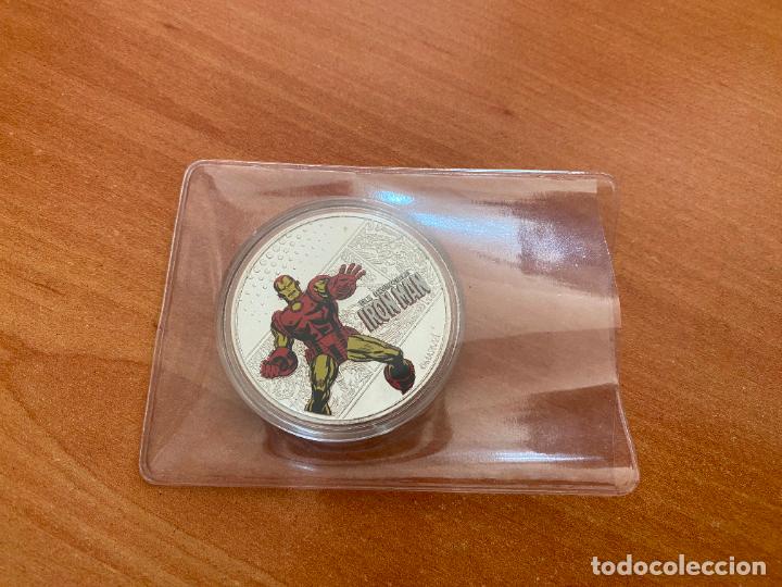 C&oacute;mics: MONEDA MARVEL BA&Ntilde;ADA EN PLATA EDICION LIMITADA IRON MAN ENCAPSULADA (P1) - Foto 1