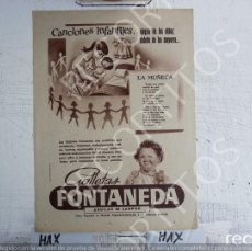 Fumetti: FONTANEDA GALLETAS ANUNCIO PUBLICIDAD CANCIONES POPULARES LA MUÑECA