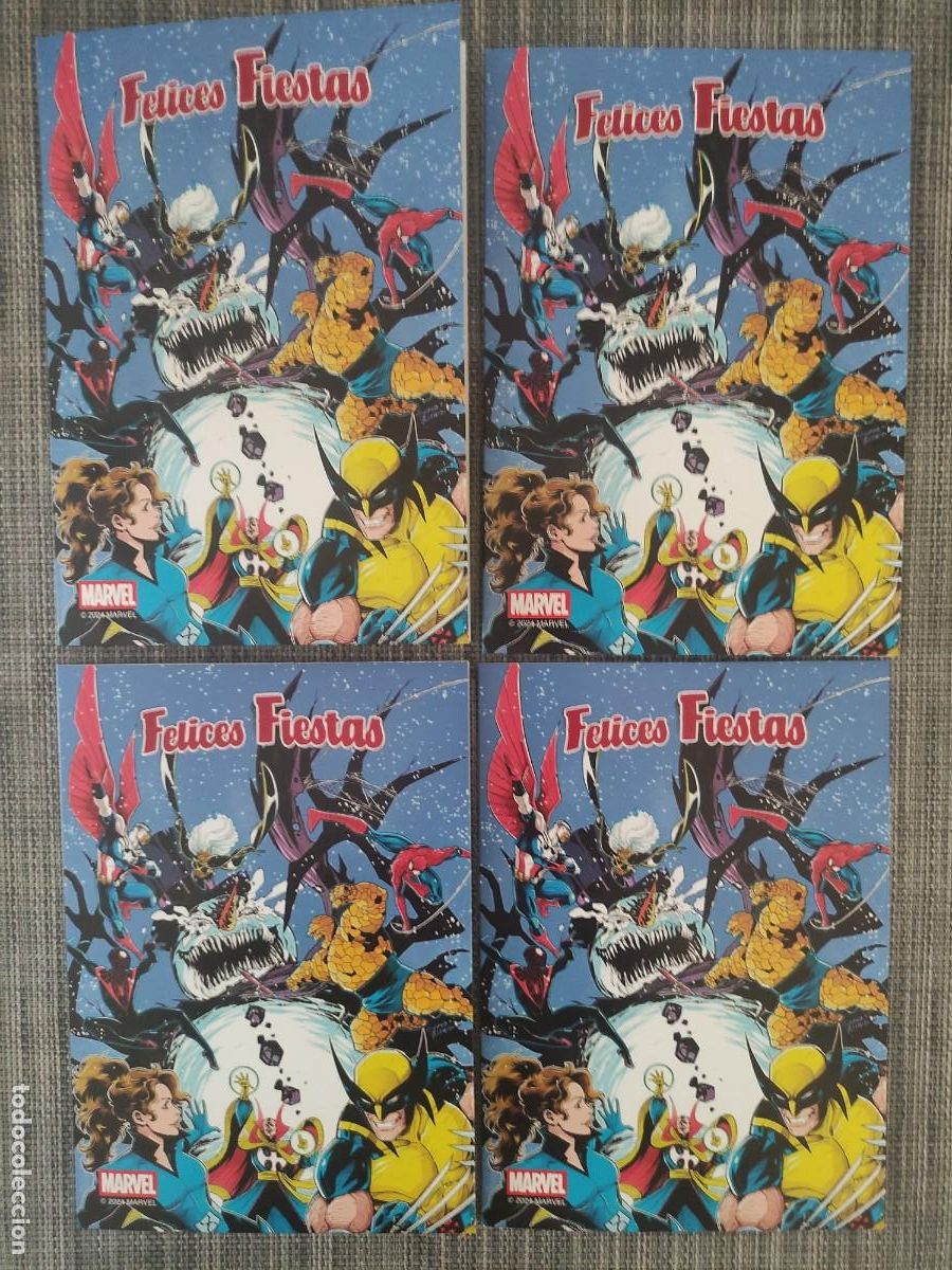 C&oacute;mics: LOTE 4 TARJETAS NAVIDE&Ntilde;AS PANINI/MARVEL - Foto 1