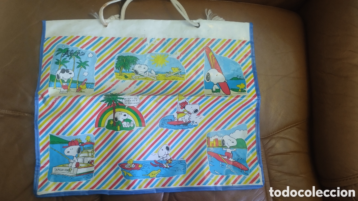 C&oacute;mics: Bolsa playa Snoopy a&ntilde;os 80 pl&aacute;stico - Foto 2