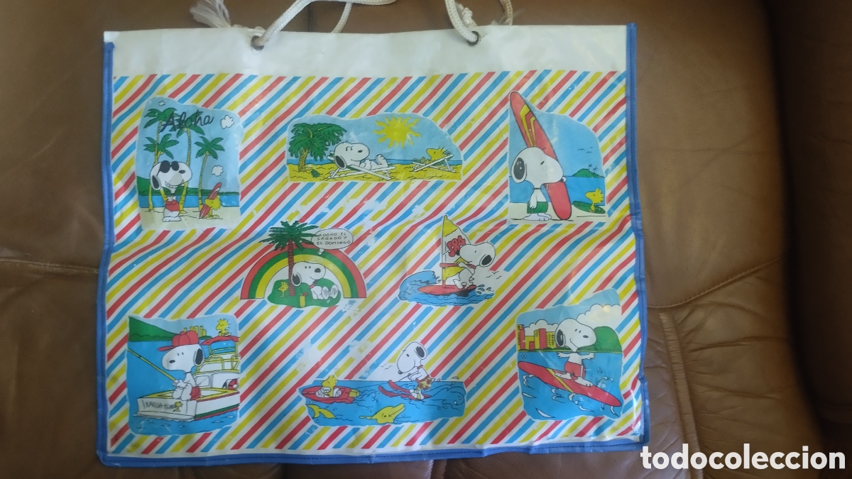 C&oacute;mics: Bolsa playa Snoopy a&ntilde;os 80 pl&aacute;stico - Foto 1