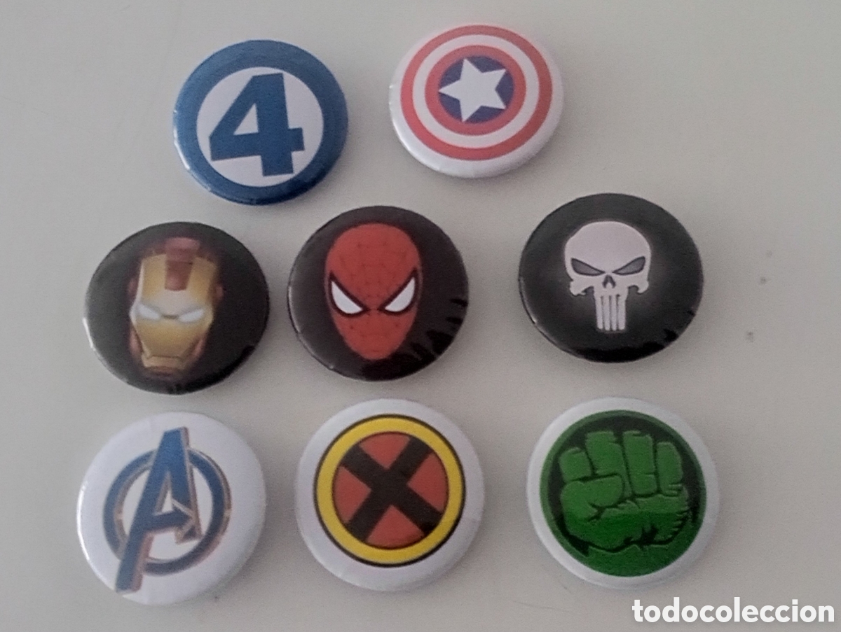 C&oacute;mics: Lote chapas superh&eacute;roes de Marvel - Foto 1