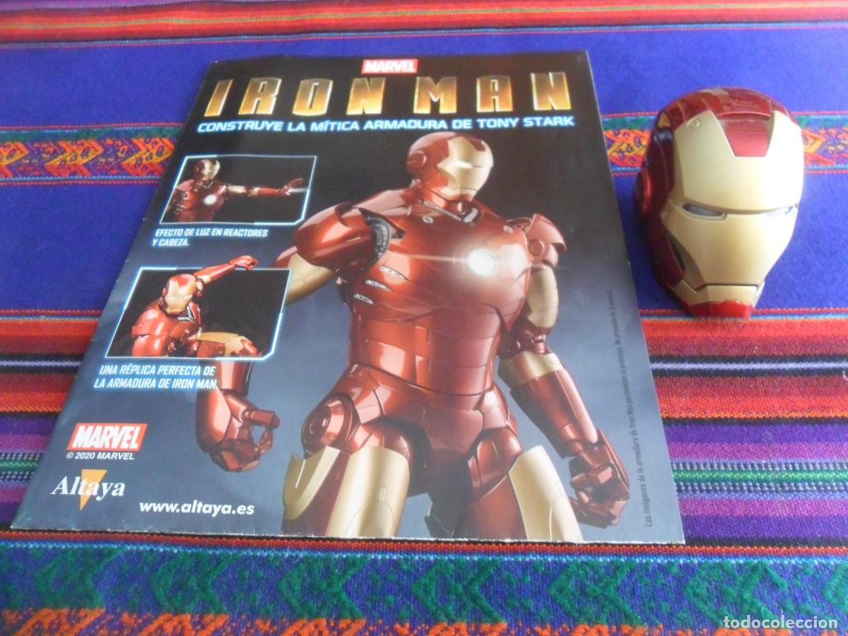 Comics : IRON MAN CONSTRUYE LA M&Iacute;TICA ARMADURA DE TONY STARK CASCO CON LUCES Y PROGRAMA P&Oacute;STER. MARVEL ALTAYA