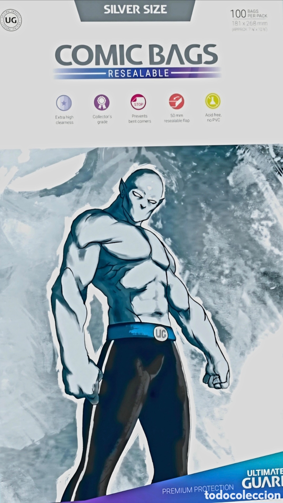 C&oacute;mics: BOLSAS FUNDAS COMICS 175x268mm ULTIMATE GUARD COMIC BAGS CURRENT SIZE SOLAPA ADHESIVA