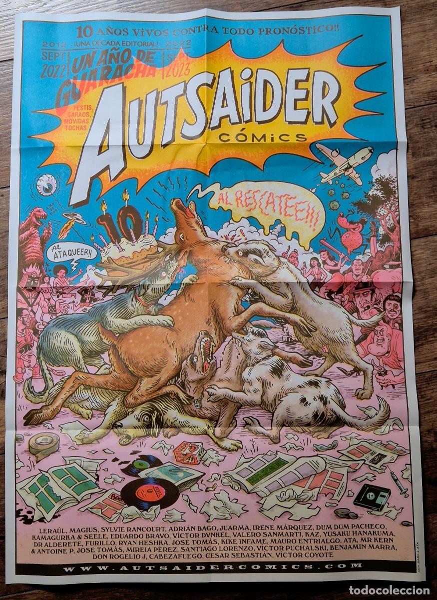 C&oacute;mics: P&oacute;ster conmemorativo del d&eacute;cimo aniversario de Autsaider C&oacute;mics - Mik Baro & Ata (2023)