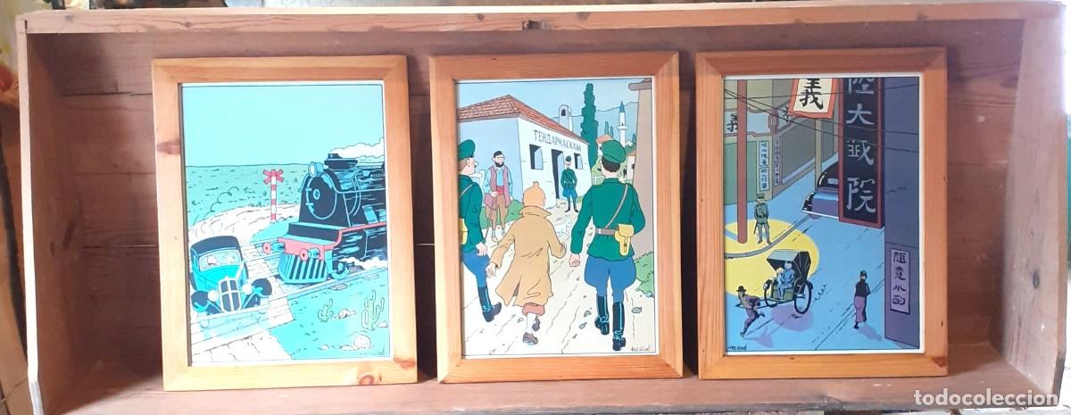C&oacute;mics: 6 cuadros con laminas de tintin, ideal para decoracion
