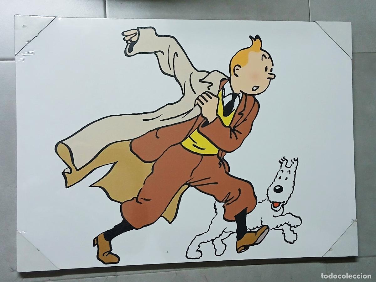 C&oacute;mics: C&oacute;mic-Tebeo. Lienzo decoraci&oacute;n Tintin y Mil&uacute;, 70x50 cm