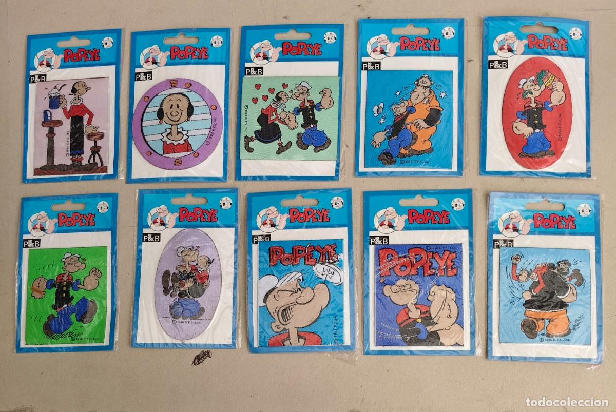 C&oacute;mics: 10 parches tela termoadhesivos popeye a&ntilde;o 1996