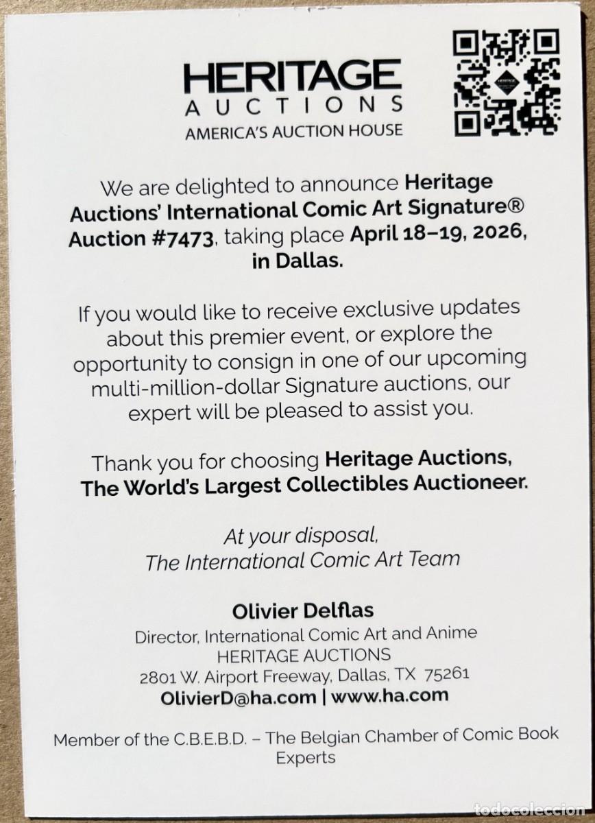 C&oacute;mics: Flyer Tipo Postal Subasta Heritage Abril 2026 MARVEL - Foto 2