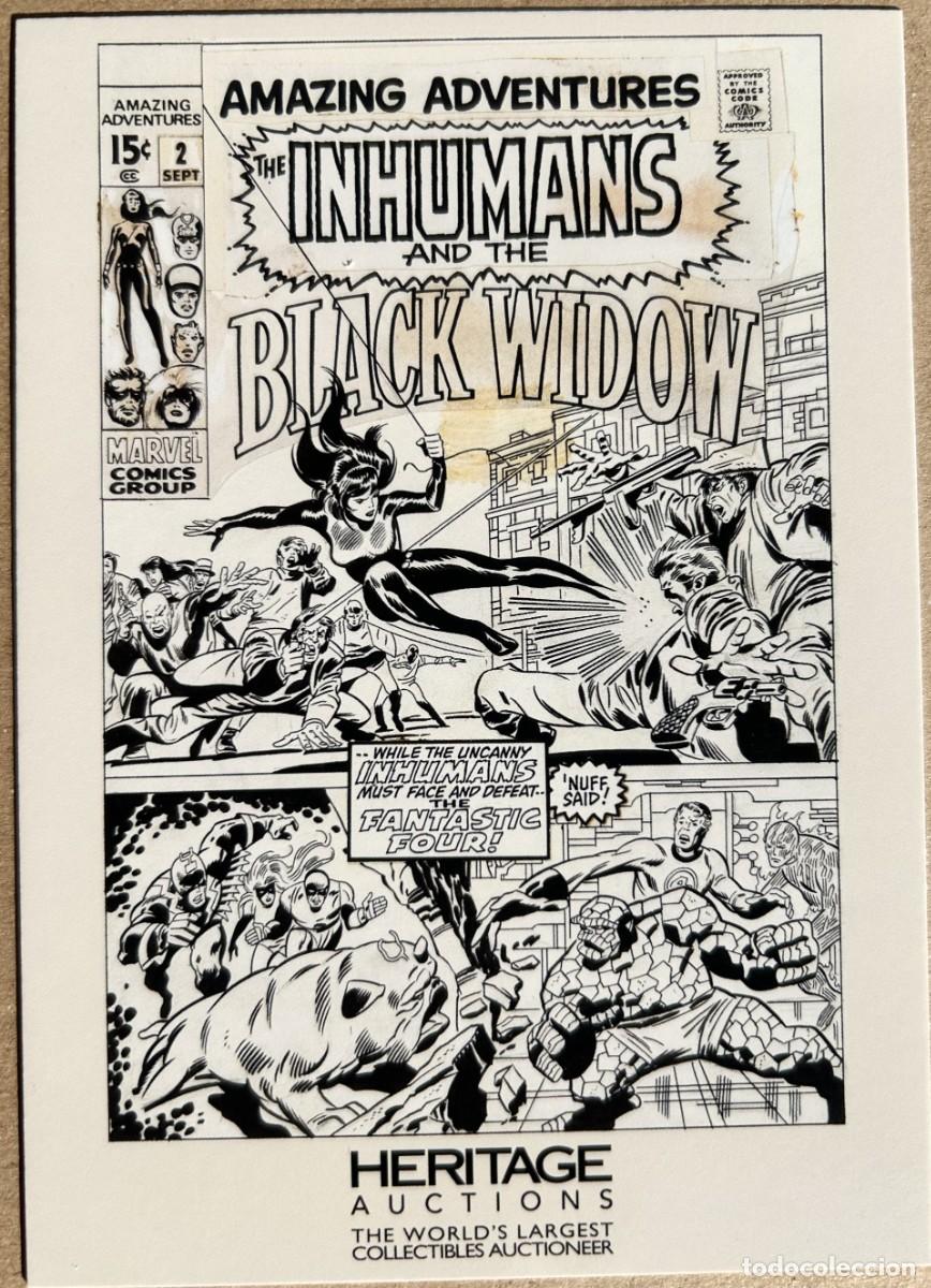 C&oacute;mics: Flyer Tipo Postal Subasta Heritage Abril 2026 Viuda Negra MARVEL