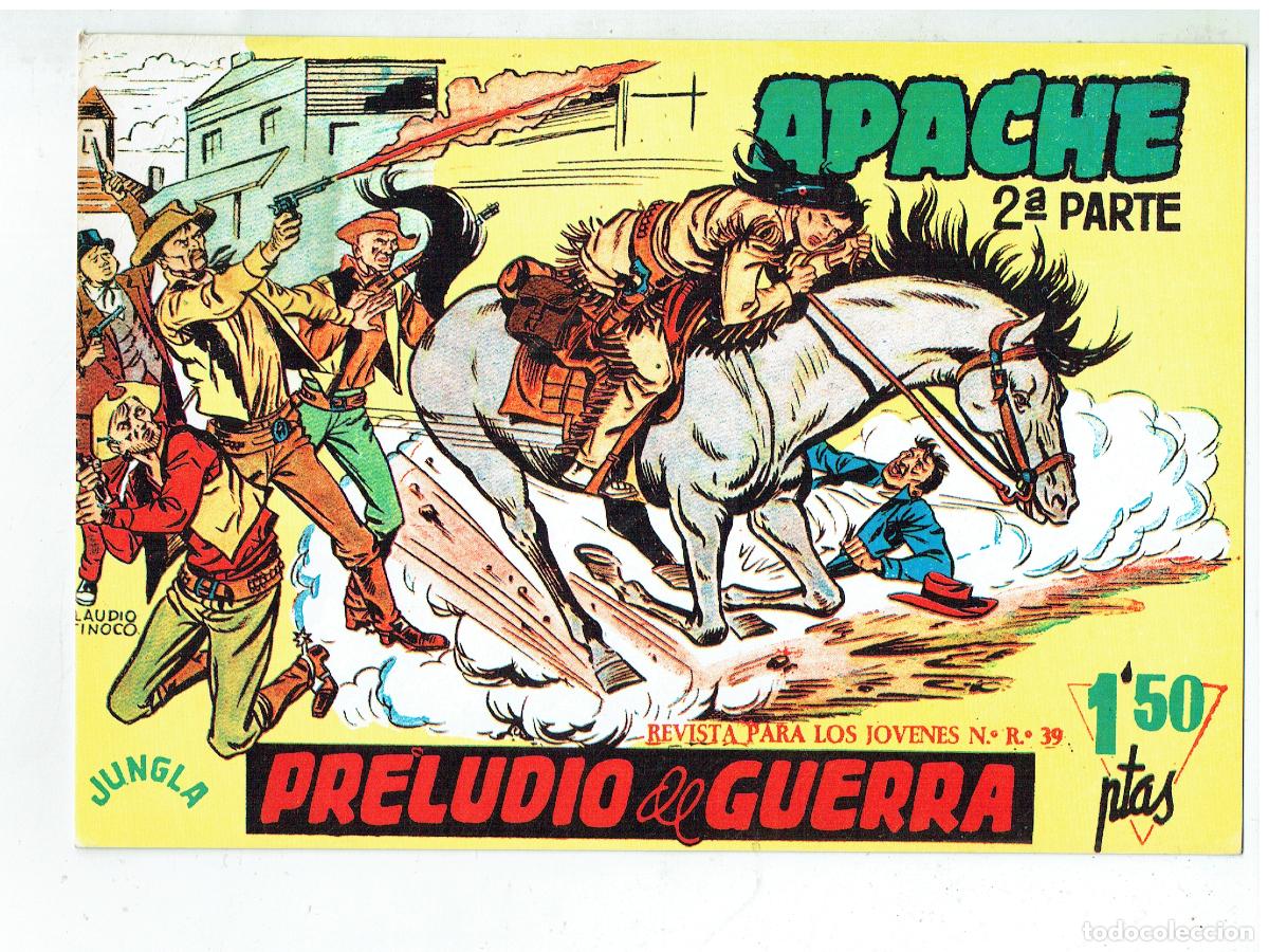 C&oacute;mics: FICHA TAMA&Ntilde;O CUARTILLA DE APACHE. (2&ordf; SERIE). PORTADA N&ordm; 1. PRELUDIO DE GUERRA. (Z/34.1)