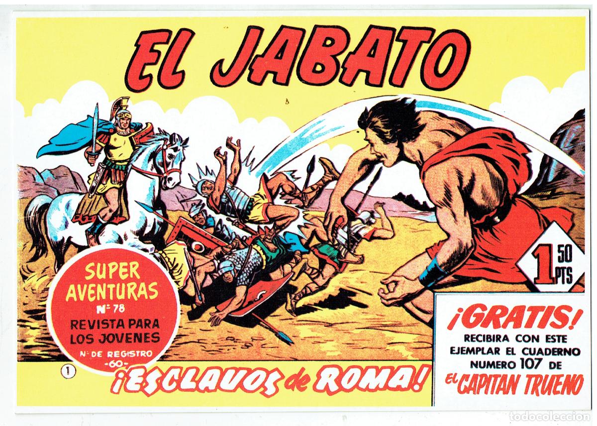 C&oacute;mics: FICHA TAMA&Ntilde;O CUARTILLA DE EL JABATO. PORTADA N&ordm; 1. ESCLAVOS DE ROMA. (Z/34.1)