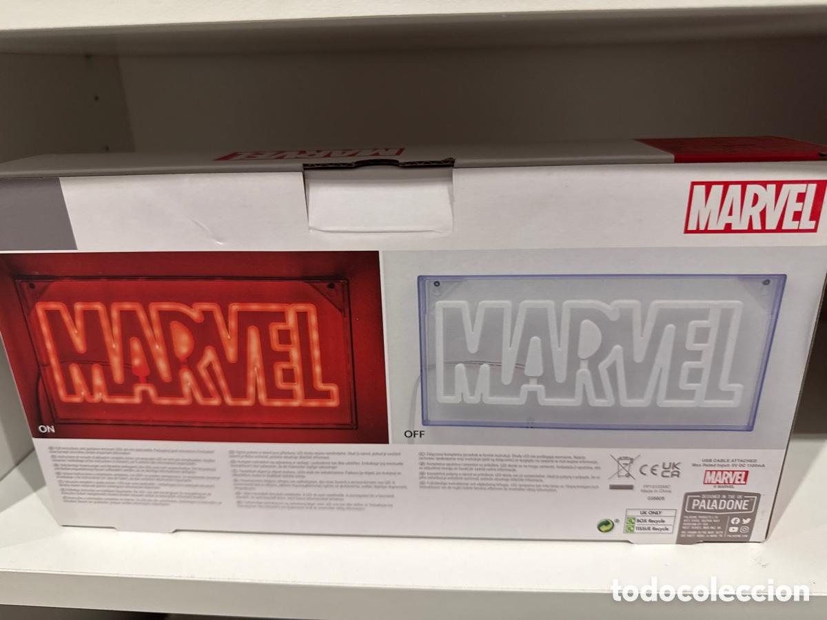 C&oacute;mics: L&Aacute;MPARA LOGO MARVEL LED NEON - Paladone - Foto 2