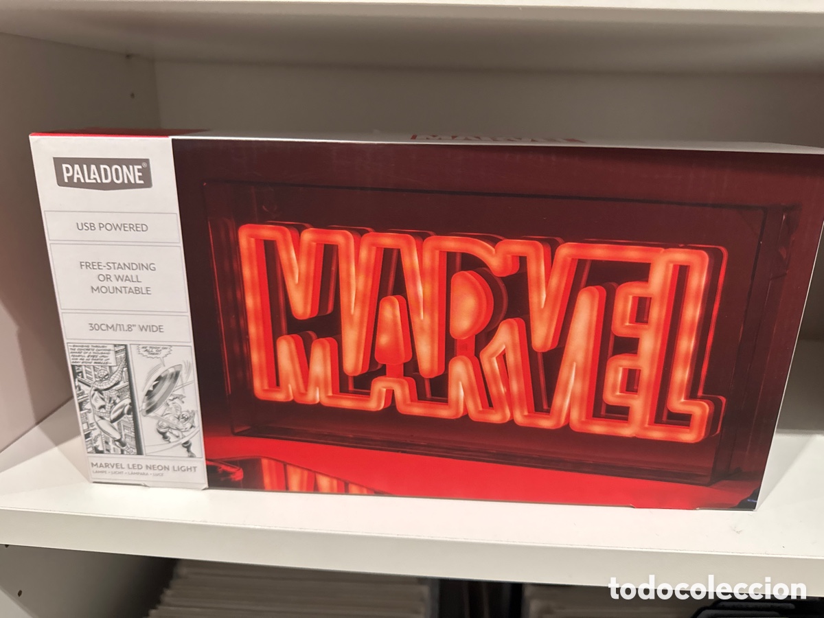 C&oacute;mics: L&Aacute;MPARA LOGO MARVEL LED NEON - Paladone - Foto 1
