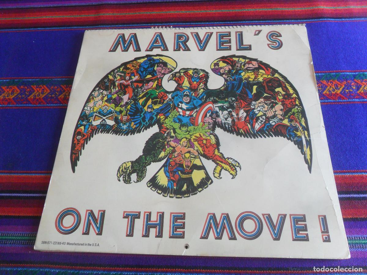 C&oacute;mics: CALENDAR CALENDARIO ORIGINAL MARVEL 1976 MARVEL'S ON THE MOVE! MEGARARO.