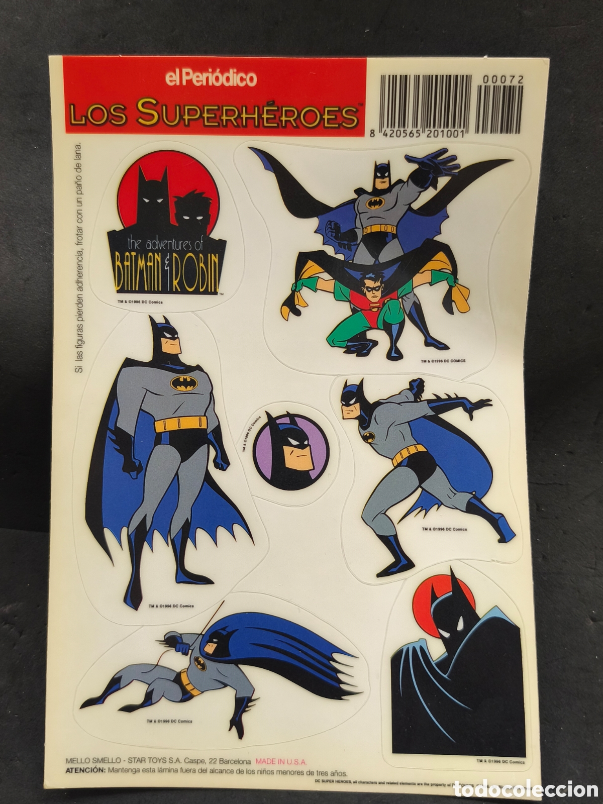 C&oacute;mics: DC 1996 Batman & Robin los superh&eacute;roes l&aacute;mina con pegatinas