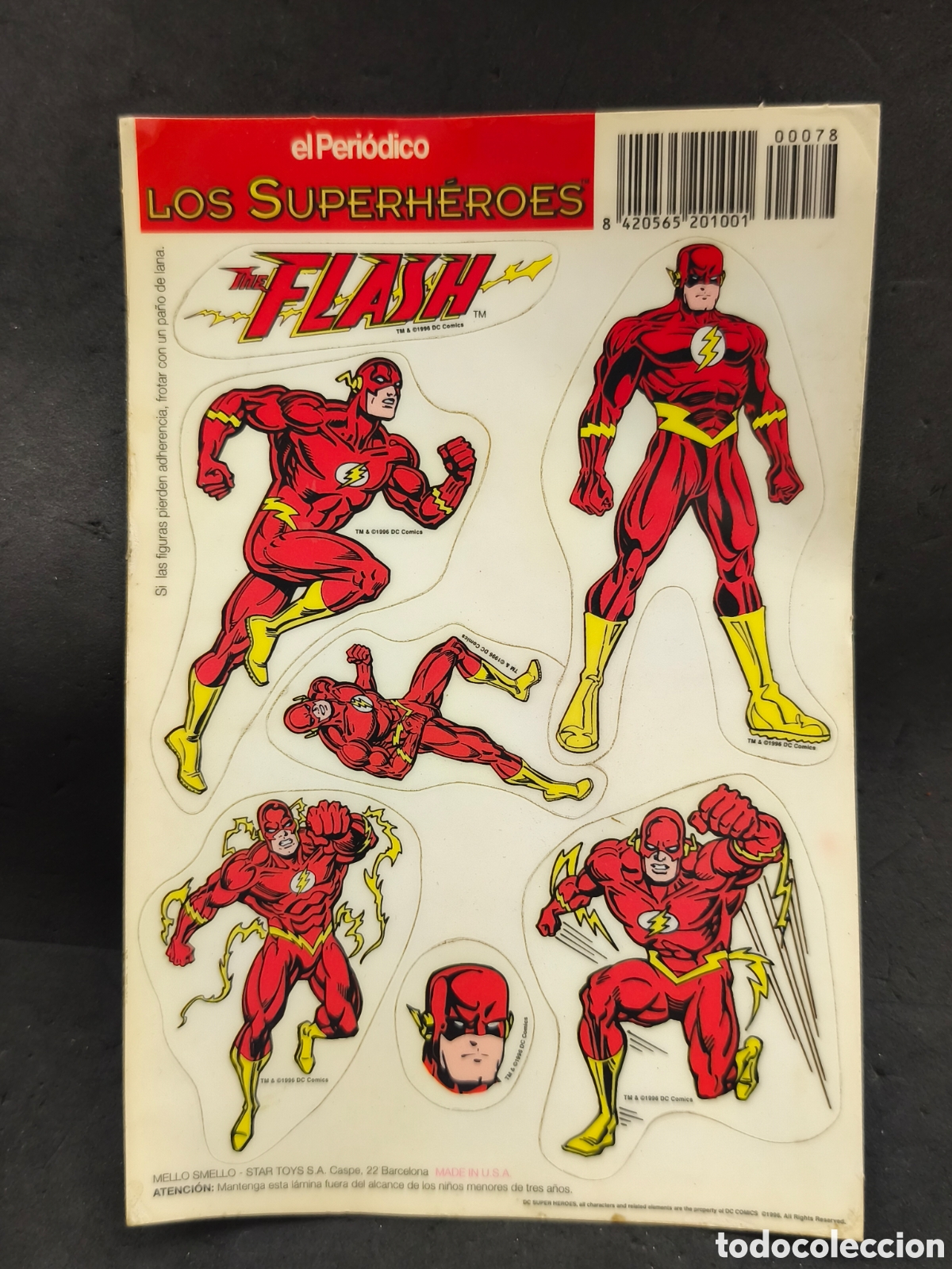 Comics: DC 1996 Flash los superh&eacute;roes l&aacute;mina con pegatinas