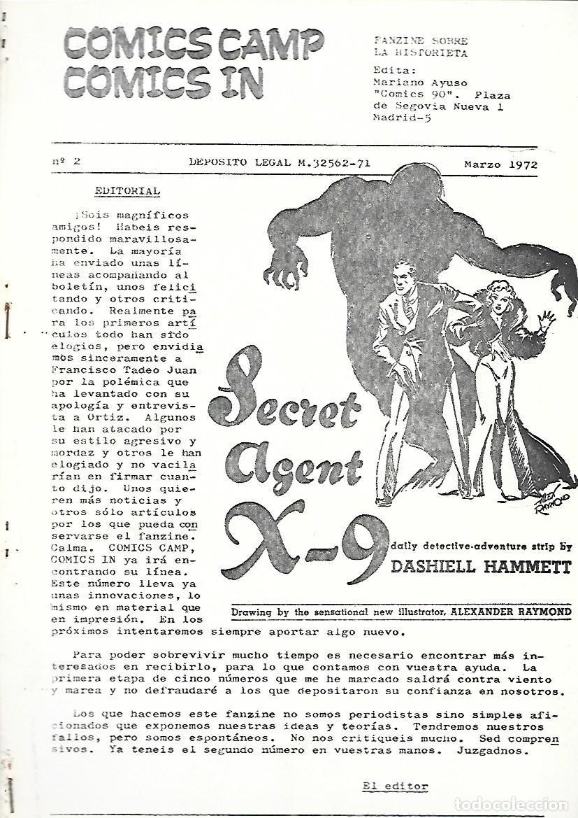 C&oacute;mics: Comics Camp Comics In, 2, Fanzine sobre la historieta, 1972, Mariano Ayuso, buen estado. Caja DA