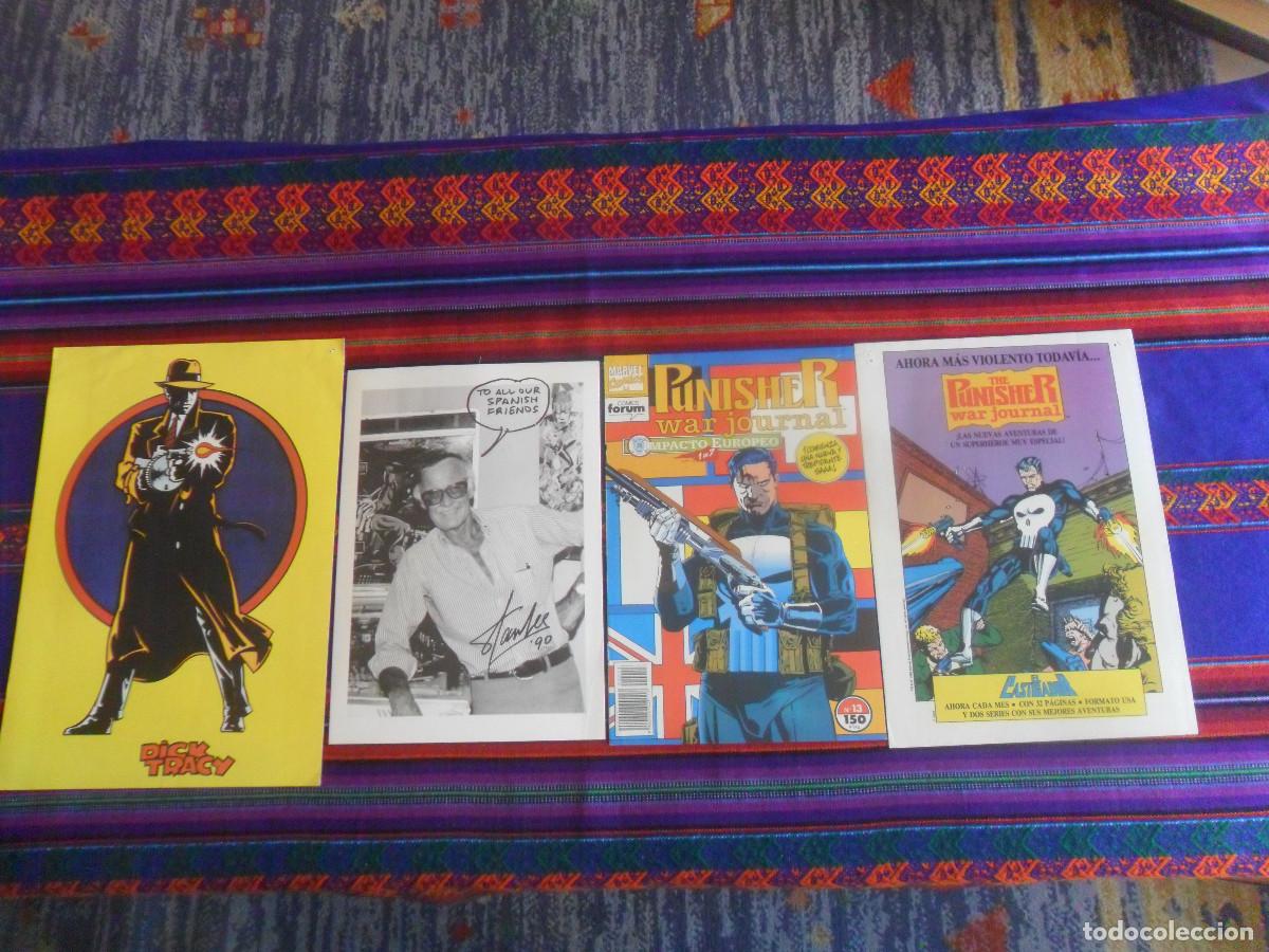 Comics : L&Aacute;MINA STAN LEE MARVEL CON AUT&Oacute;GRAFO IMPRESO. REGALO PUNISHER Y DICK TRACY. 25X17,50 CMS. RARA. BE.