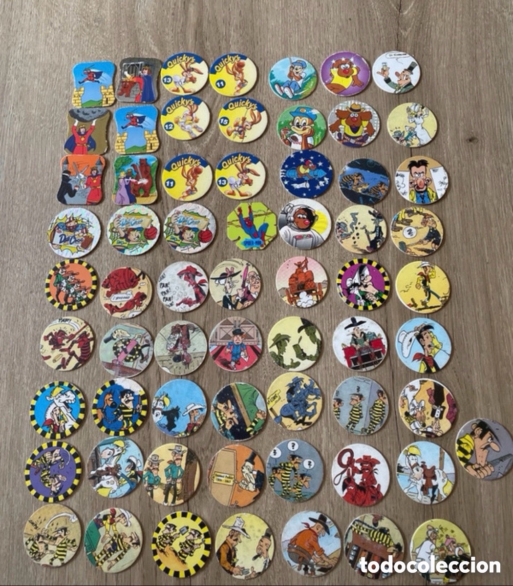 Comics: Lote de tazos, la mayor&iacute;a Lucky Luke y cereales chocapic (A19)