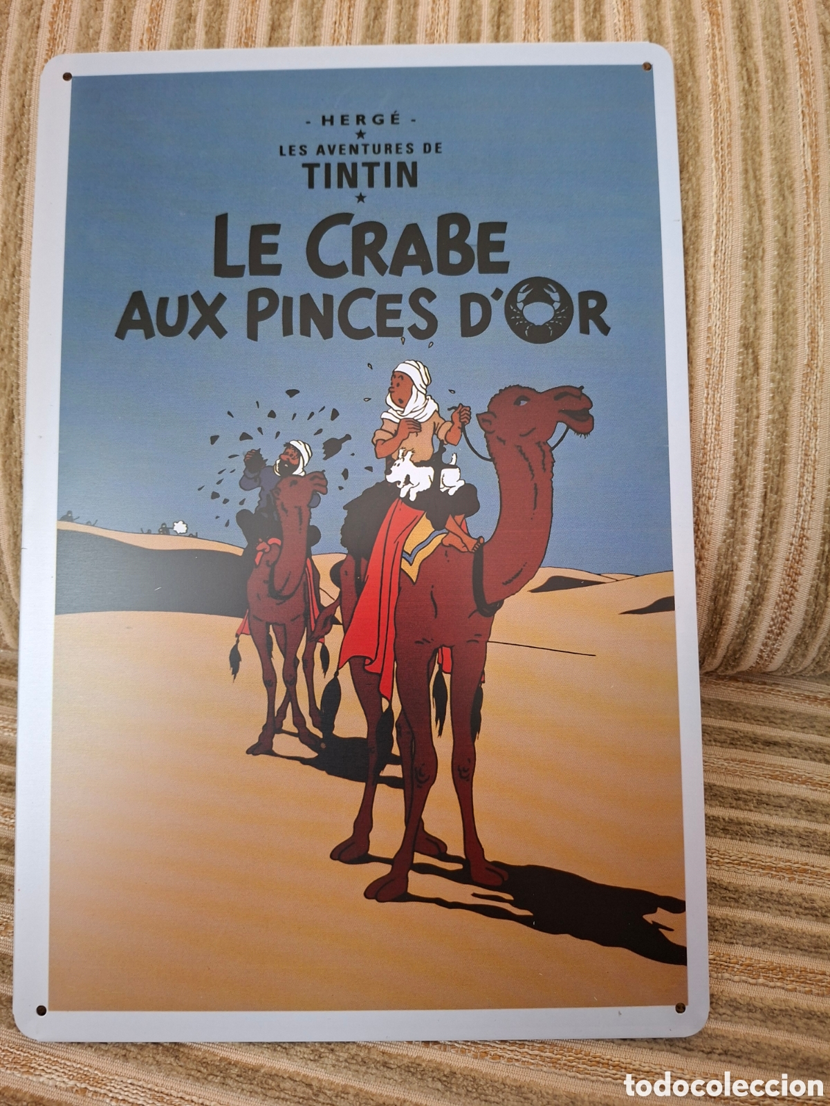Comics : CHAPA-CARTEL de TINTIN &rdquo;LE CRABE AUX PINCES D'OR&rdquo;