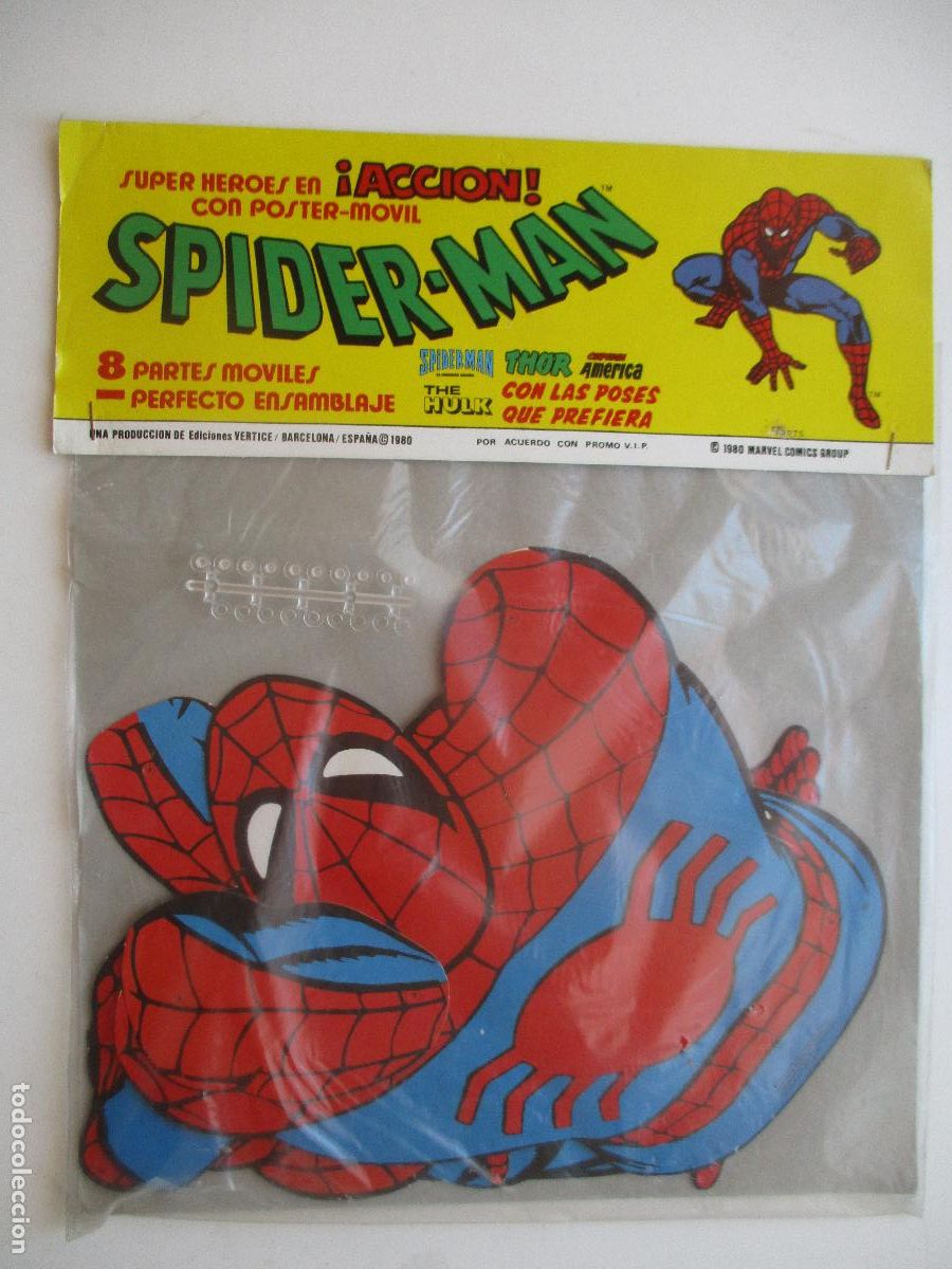 Comics : SPIDER-MAN, POSTER-M&Oacute;VIL; 8 PARTES M&Oacute;VILES. EDICIONES VERTICE 1980.