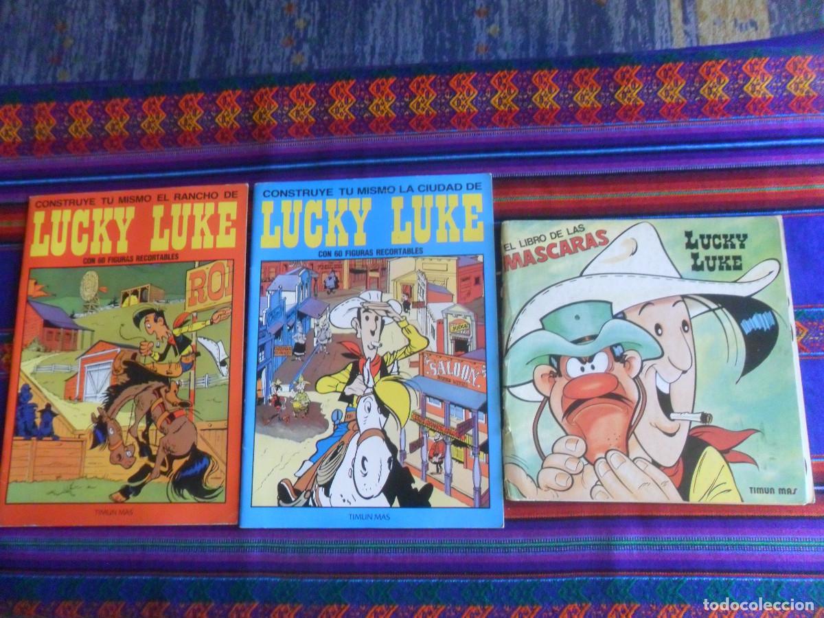 Comics: RECORTABLE LUCKY LUKE EL RANCHO Y LA CIUDAD. TIMUN MAS 1985. NUEVOS DIF&Iacute;CILES. REGALO LIBRO M&Aacute;SCARAS