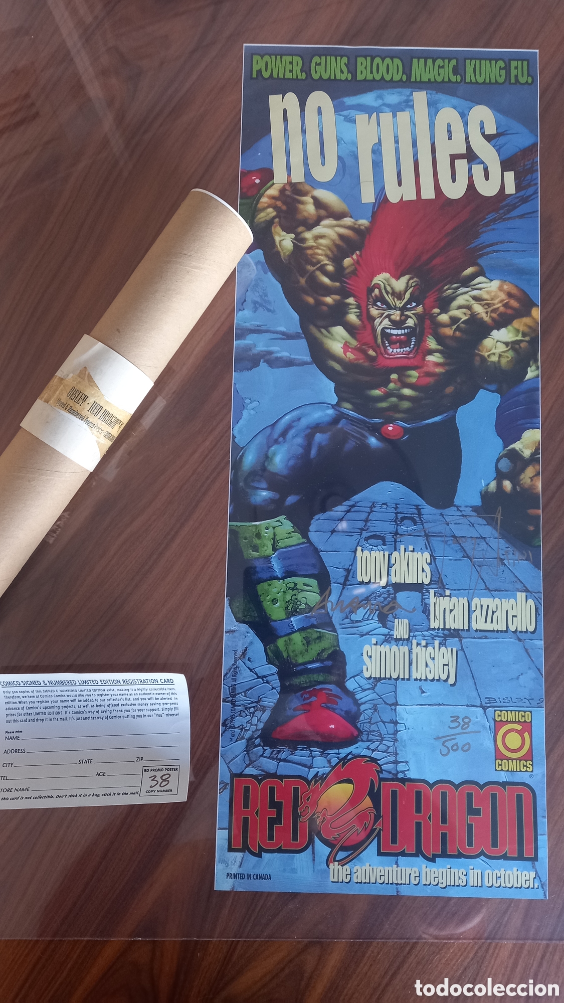 Comics: Red Dragon. Cartel firmado y numerado. 38/500